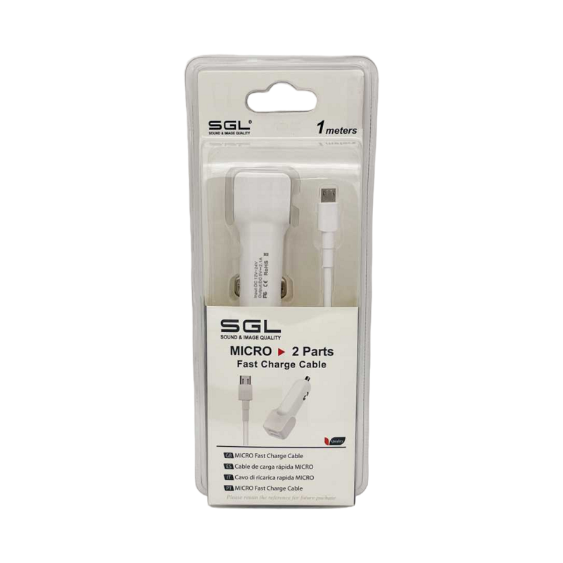 Φορτιστής αναπτήρα αυτοκινήτου - Micro USB - D13-V2 - 1m - 099682